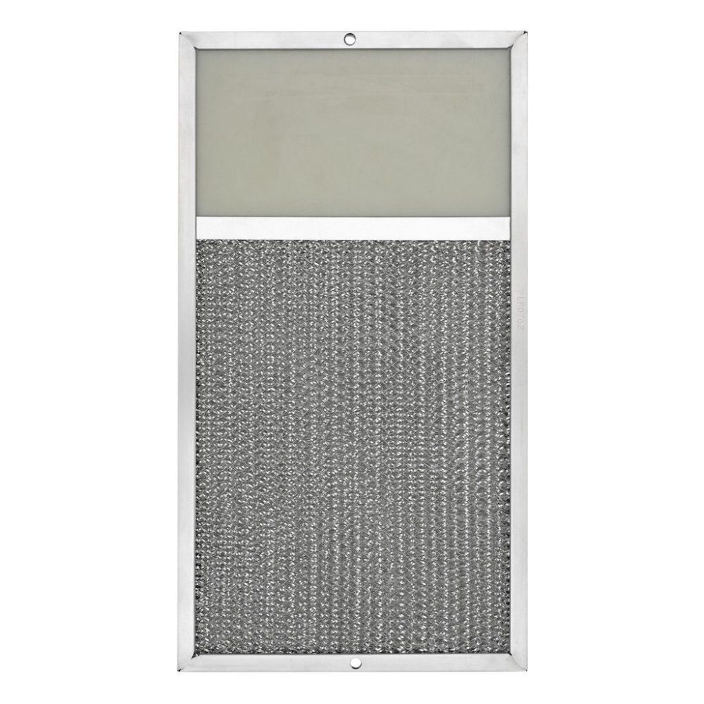 RLF0702 Aluminum Grease Filter with Light Lens, 7-5/8 X 14-1/8 X 3/8, 4" Lens, with 2 Holes