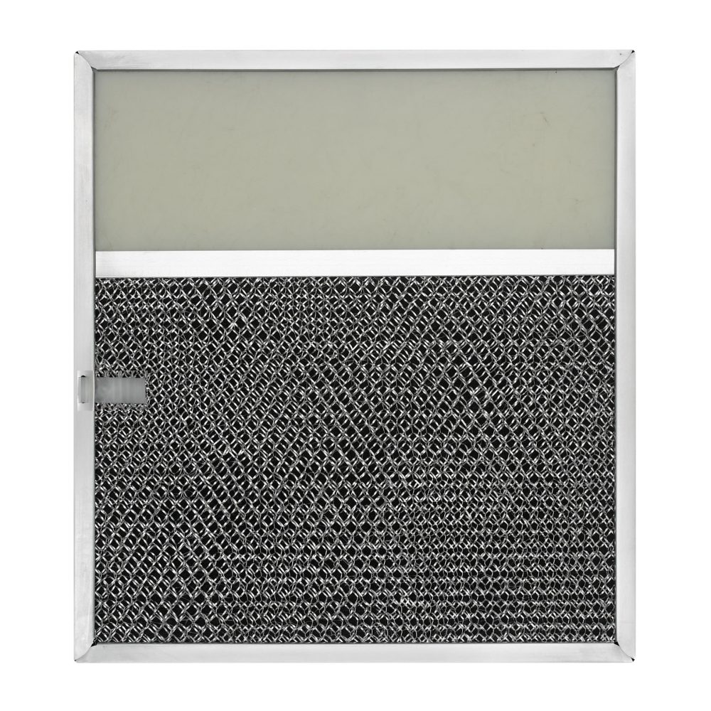 Range Hood Filters Inc - RLP1107 Aluminum/Carbon Grease and Odor Filter with Light Lens for Non-Ducted Range Hood | 4″ Lens | with Pull Tab - RLP1107_nostamp.jpg
